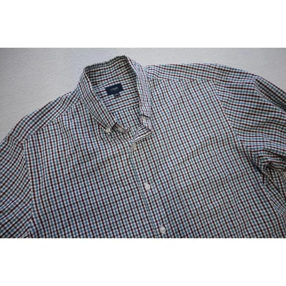 J Crew Dress Shirt Long Sleeve Casual Plaid Button Up Mens Sz‎ Large